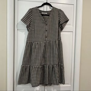 Plaid Tiered Swing Dress (Loft)